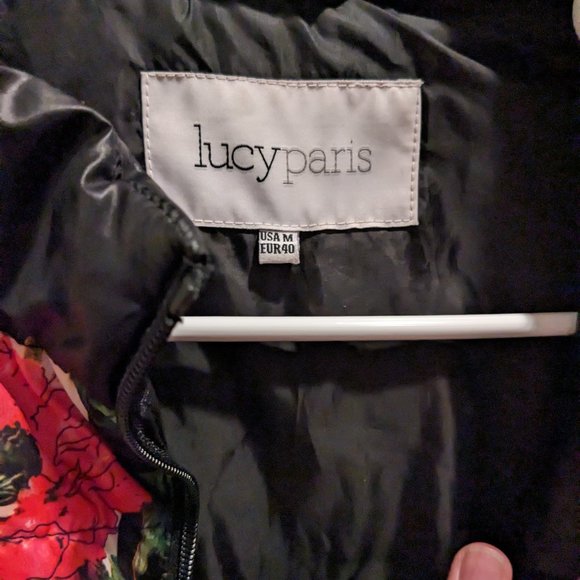 Lucy Paris Floral Multicolored Puffer Coat Jacket Size M - Picture 4 of 5